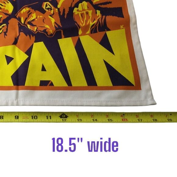 Radical Tea Towel Help Spain Never Used All Cotton Colorful United Kingdom.  Con - Picture 5 of 11